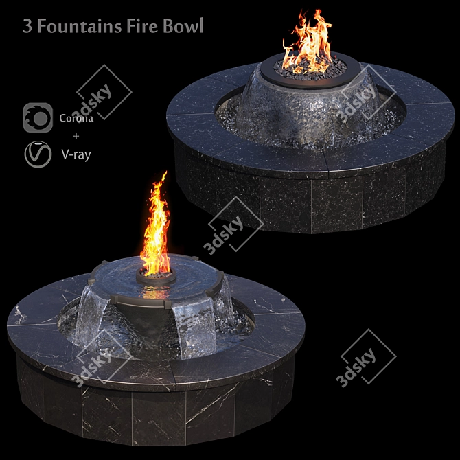 Fountainfire Bowl - Fire and Water 3D model image 6