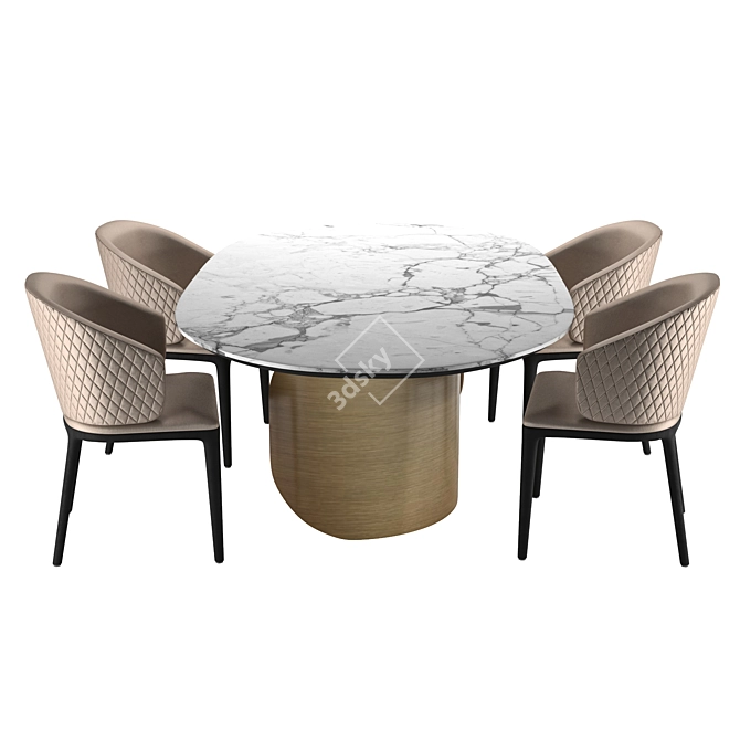 Elegant Opera Dining Set 3D model image 3