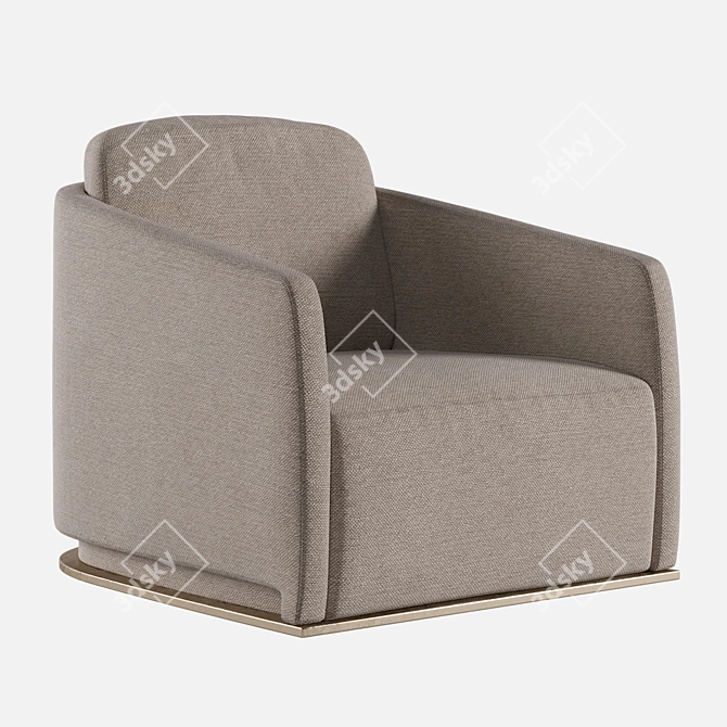 Daytona Reed Accent Chair - Sleek and Comfortable 3D model image 1