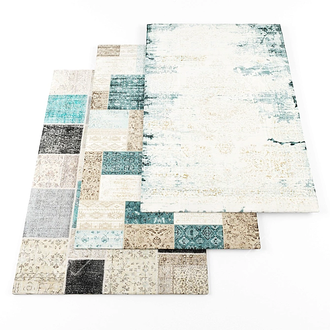 High-Res Carpets Bundle: 8 Textured Designs 3D model image 1