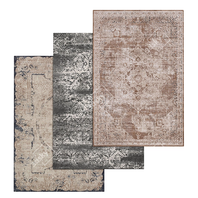 High-Quality Carpets Set 3D model image 1