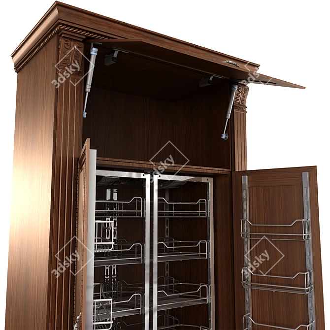 Classic Kitchen Island: Realistic 3D Model 3D model image 2