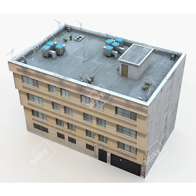 Realistic Low Poly Building Model - 3DS Max Compatible 3D model image 3