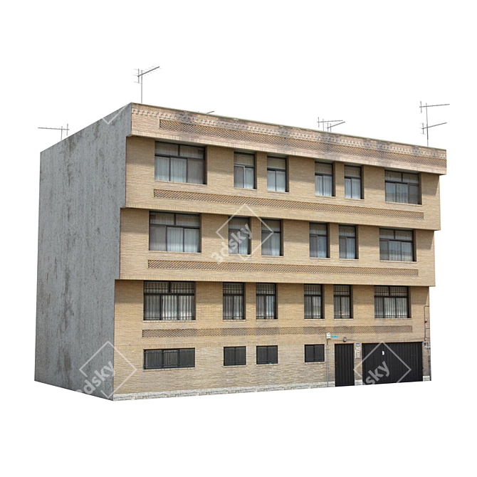 Realistic Low Poly 3D Building Model 3D model image 6