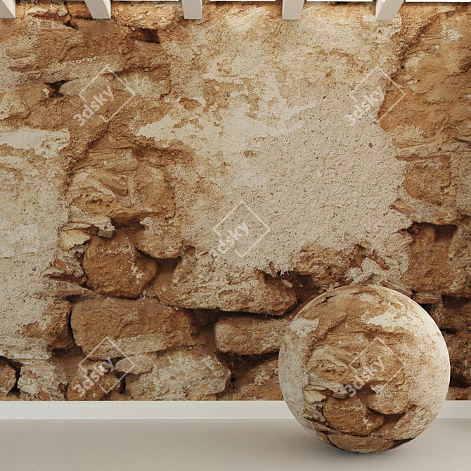 Seamless Stone Wall Texture 3D model image 1