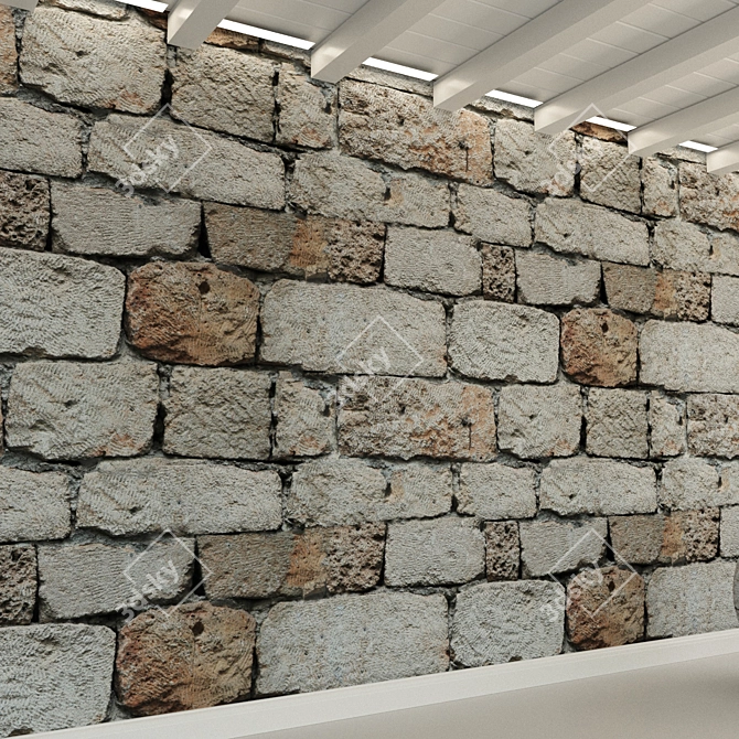 High-Resolution Stone Wall Block 3D model image 2