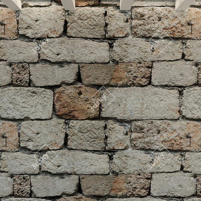 High-Resolution Stone Wall Block 3D model image 3