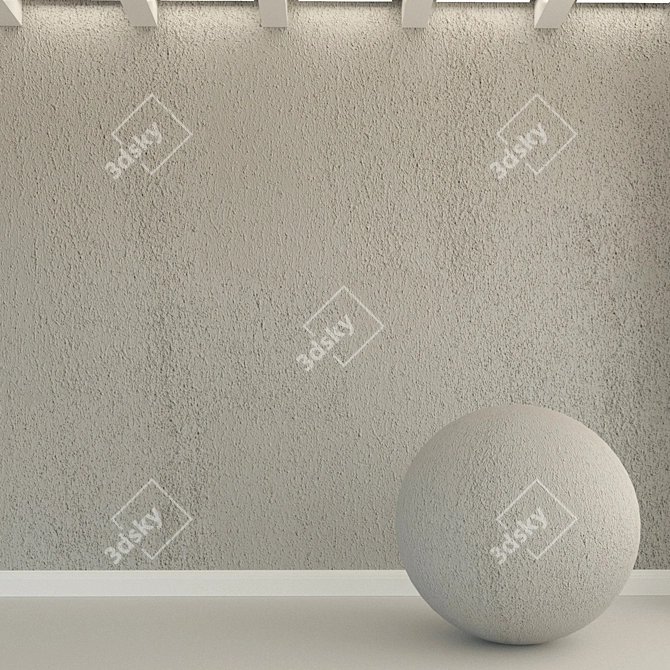 Vintage Textured Concrete Wall 3D model image 1