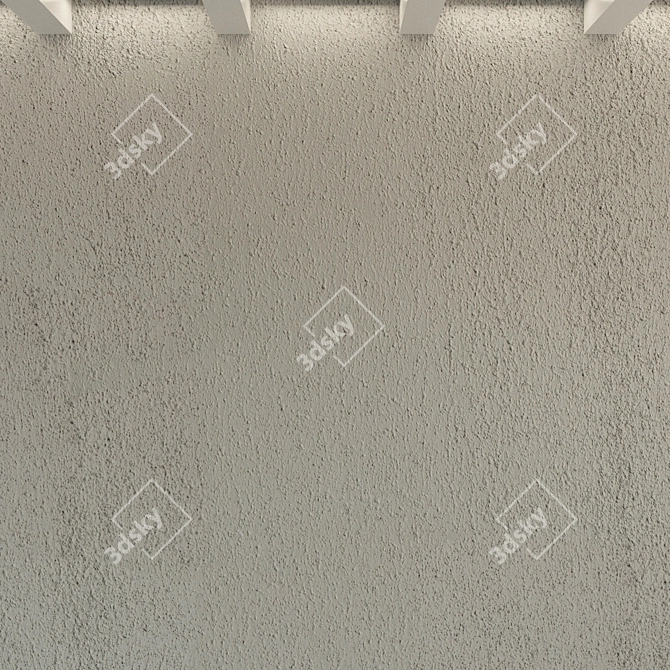 Vintage Textured Concrete Wall 3D model image 2