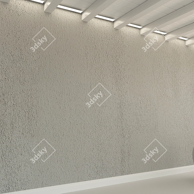 Vintage Textured Concrete Wall 3D model image 3