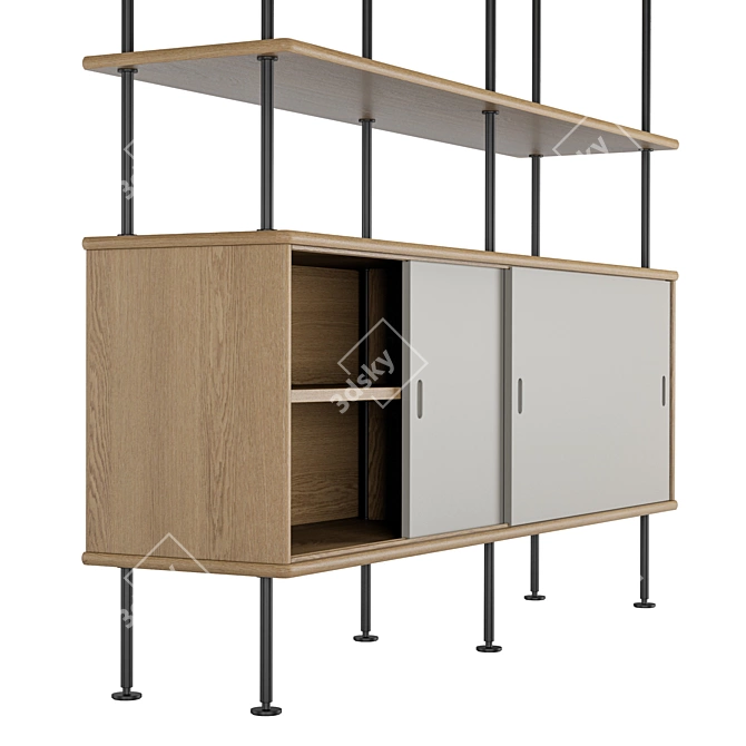 Vintage Modular Shelving System 3D model image 3