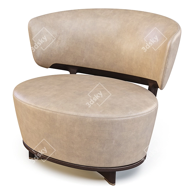 Ceccotti Collezioni Ico: Walnut ArmChair 3D model image 1