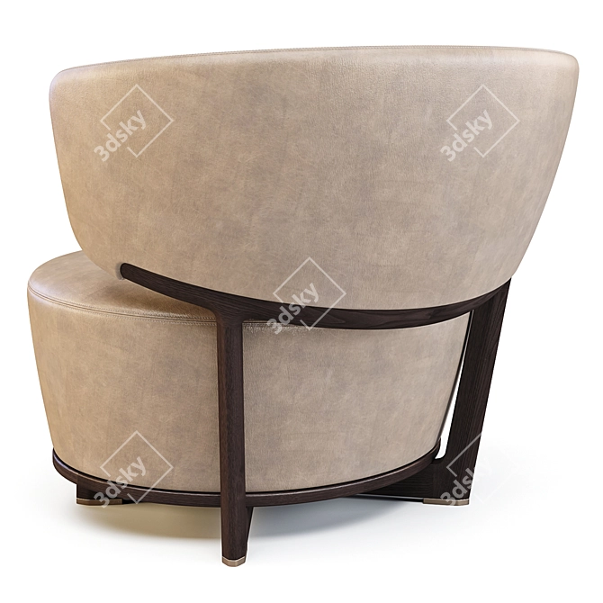 Ceccotti Collezioni Ico: Walnut ArmChair 3D model image 2