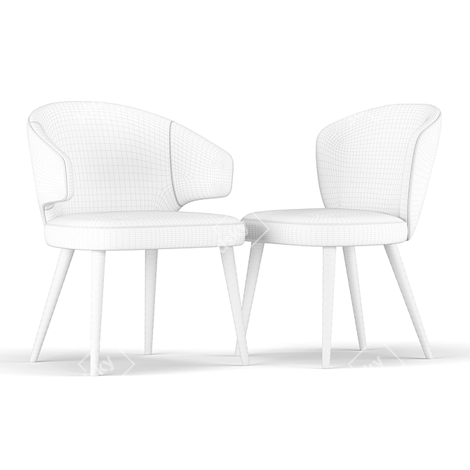 Elegant Aston Dining Chair 3D model image 5
