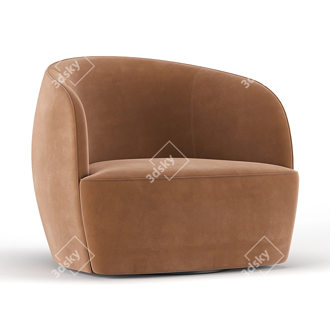 Glamorous Gwyneth Boucle Chair 3D model image 3