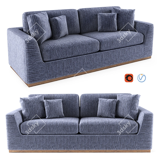 French Charm: Colt Sofa 3D model image 1