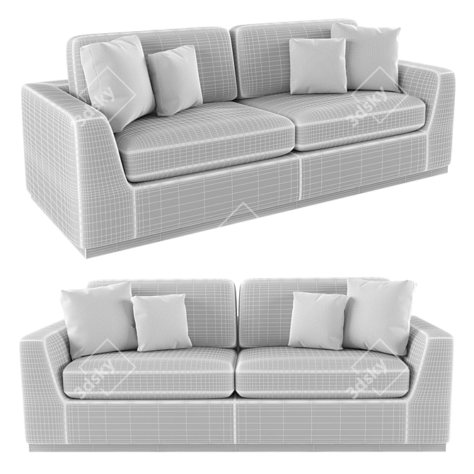 French Charm: Colt Sofa 3D model image 4