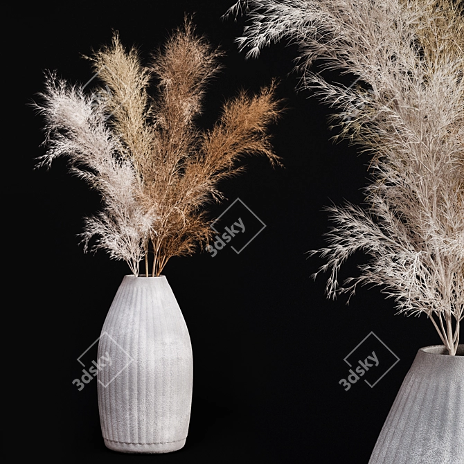 Minimalist Pampas Decoration Set 3D model image 1