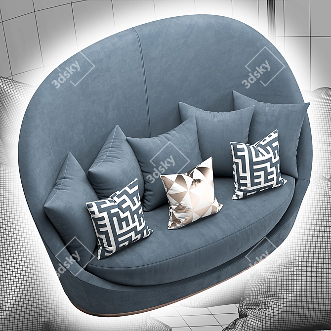 Elegant Petalo Sofa: Perfect Comfort for Your Pets 3D model image 5