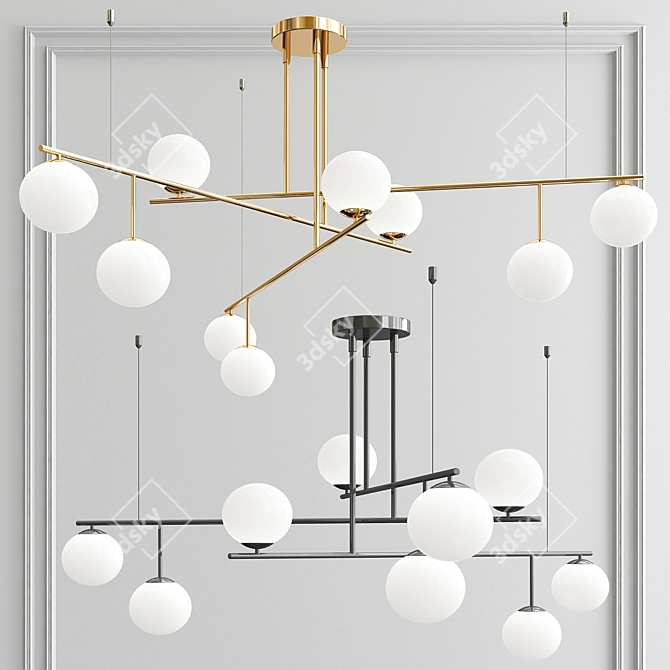 Modern LED Chandelier - 3 Designs 3D model image 3