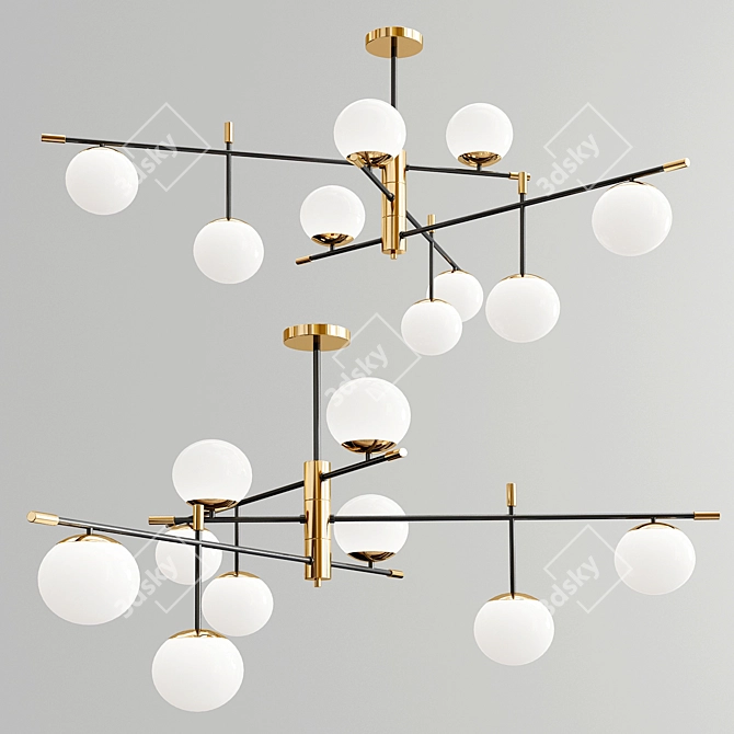 Modern LED Chandelier - 3 Designs 3D model image 4