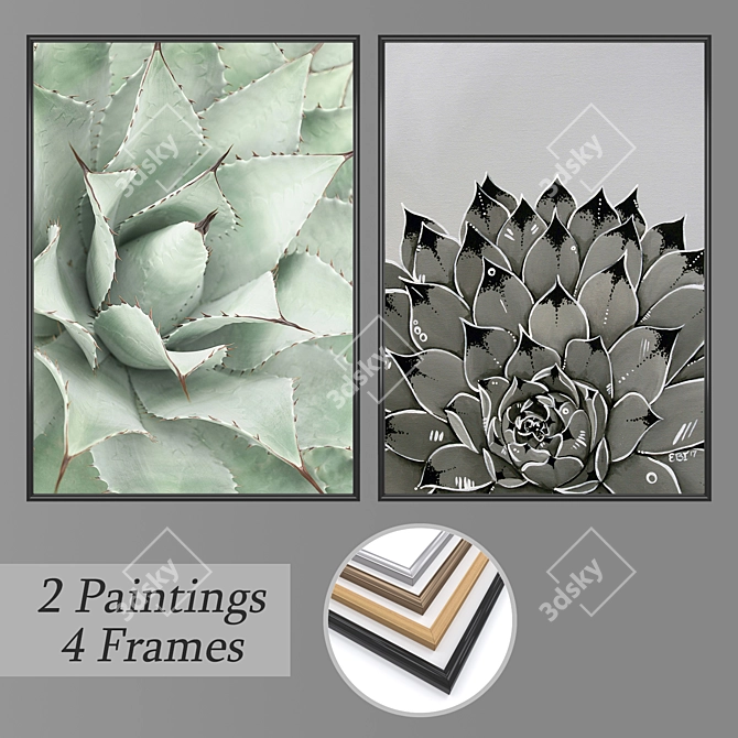 Elegant Wall Art Set 3D model image 1