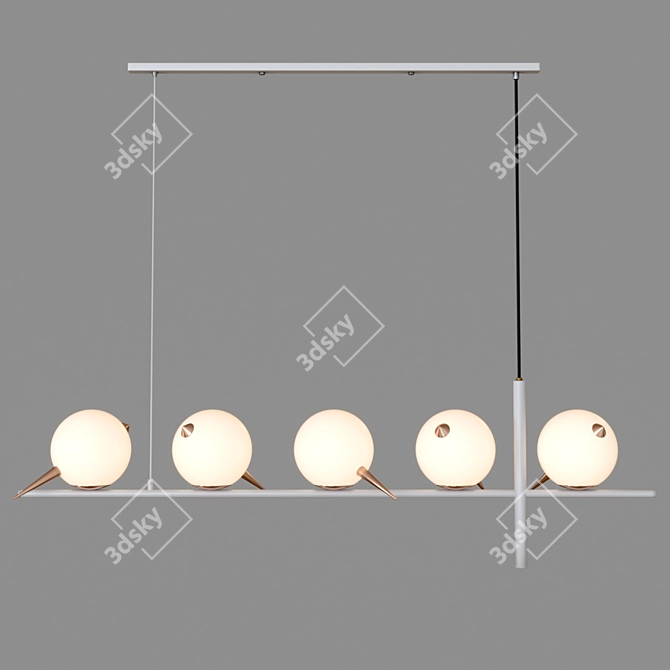 Modern Reel Pendant Light 3D model image 2