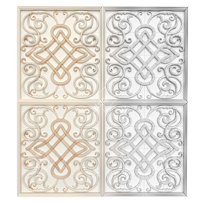 Decorative Panels Collection: Set of 7 STL Files 3D model image 3
