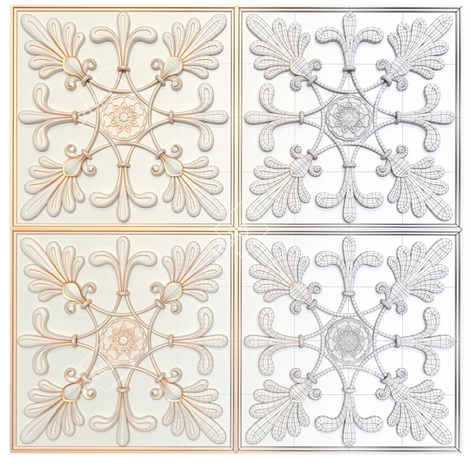 Decorative Panels Collection: Set of 7 STL Files 3D model image 7