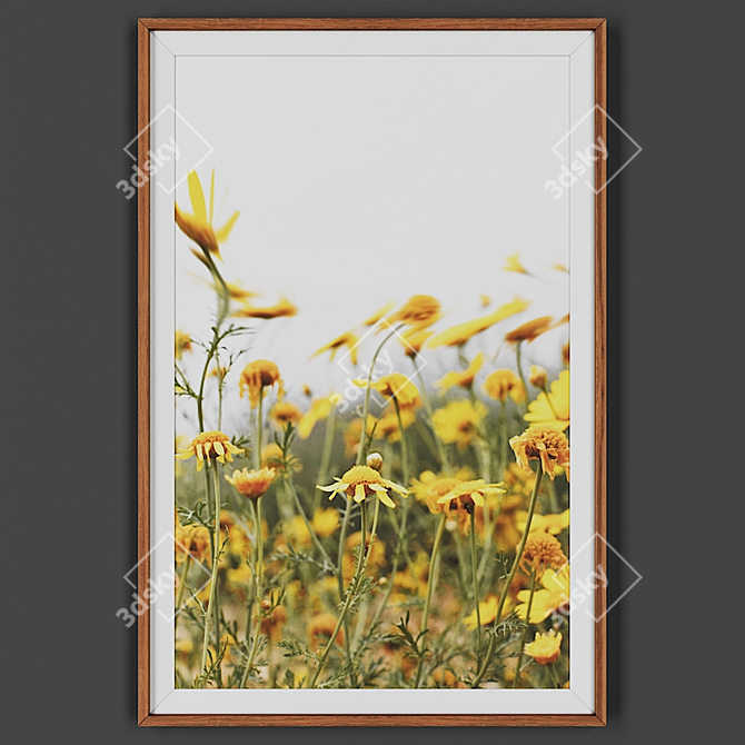 Wooden Framed Artwork 3D model image 1