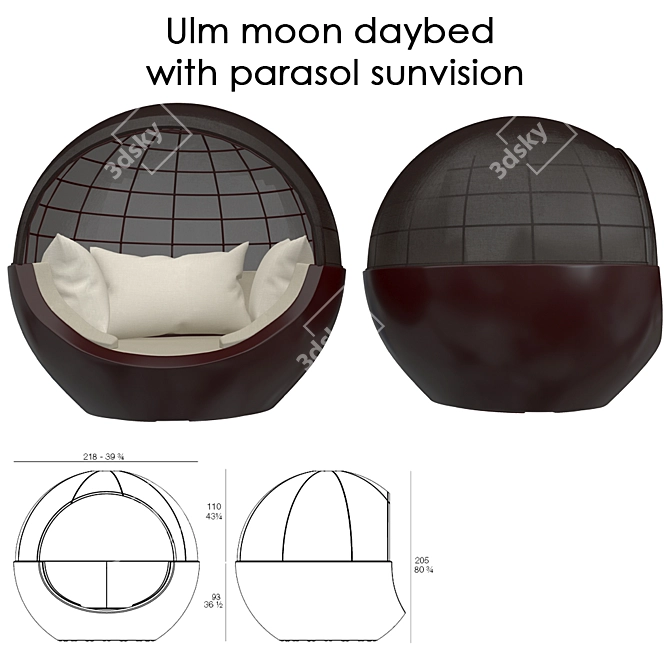 Lunar Bliss: Ulm Moon Daybed 3D model image 2