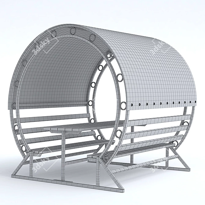 Metallic Polycarbonate Gazebo 3D model image 4