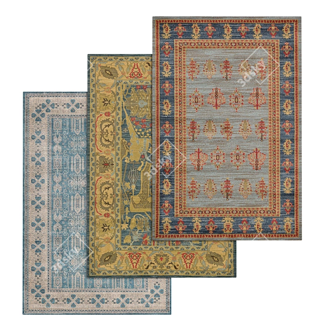 Versatile Set of High-Quality Carpets 3D model image 1