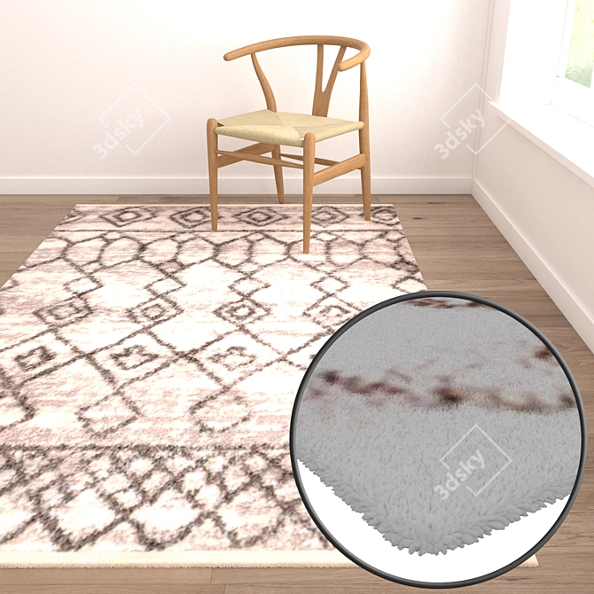 Luxurious 3-Piece Carpets Set 3D model image 5