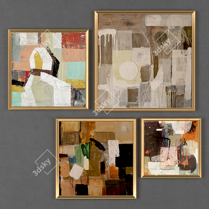 Modern Frame Collection: 4 Unique Sizes 3D model image 1