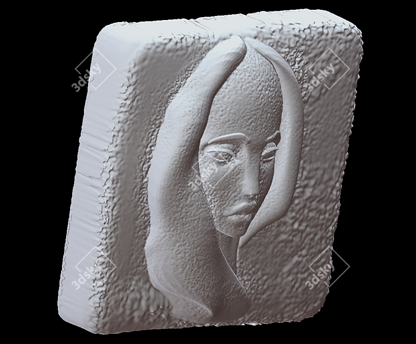 Stone Face: Unique and Timeless 3D model image 2