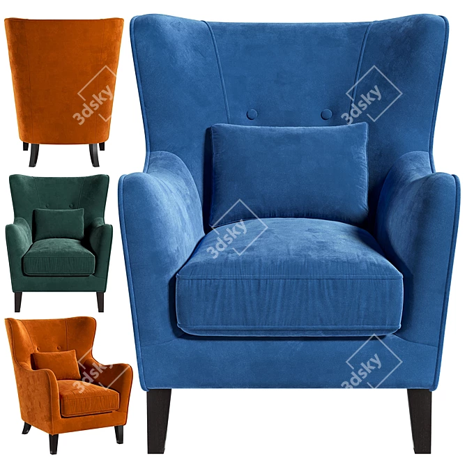 Contemporary Campo Armchair 3D model image 1