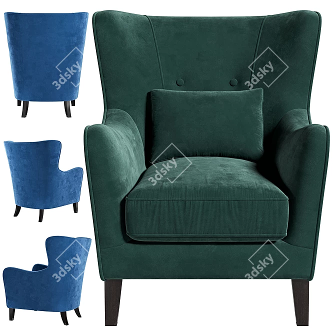 Contemporary Campo Armchair 3D model image 3