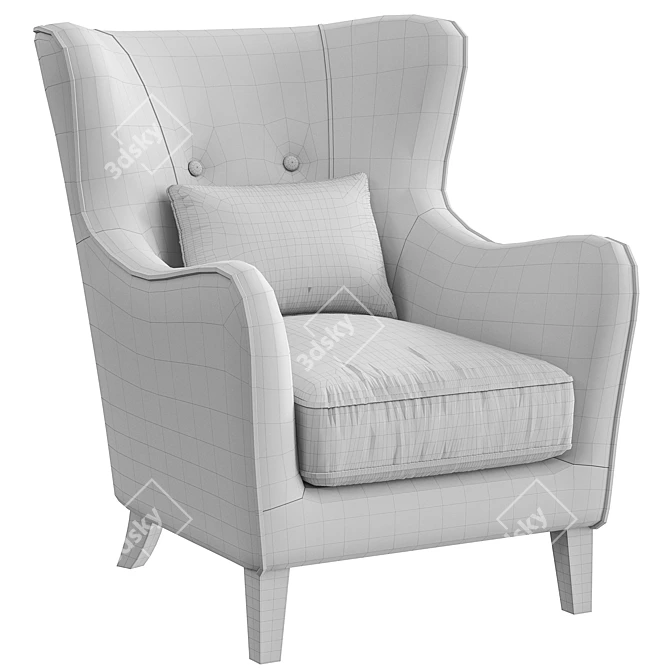 Contemporary Campo Armchair 3D model image 5