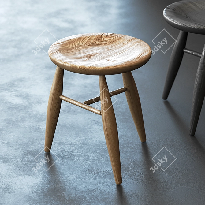 Modern Circle Chair Set 3D model image 4