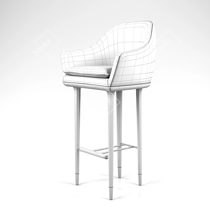 Stellar Luna Bar Chair: Sleek and Stylish 3D model image 3