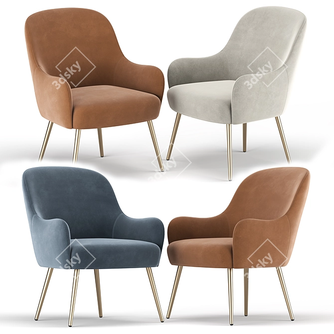 Elegant Camilla Dining Chair 3D model image 1