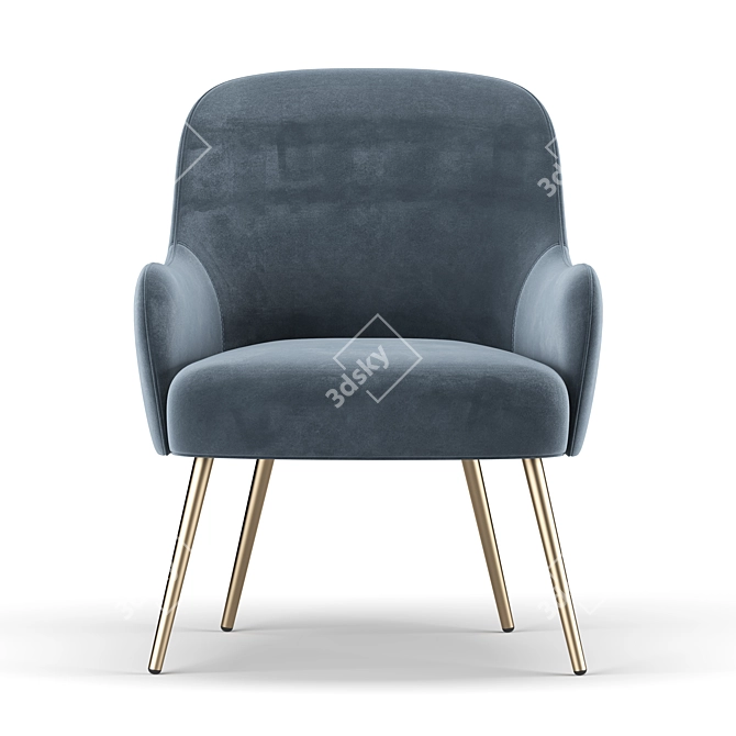 Elegant Camilla Dining Chair 3D model image 2