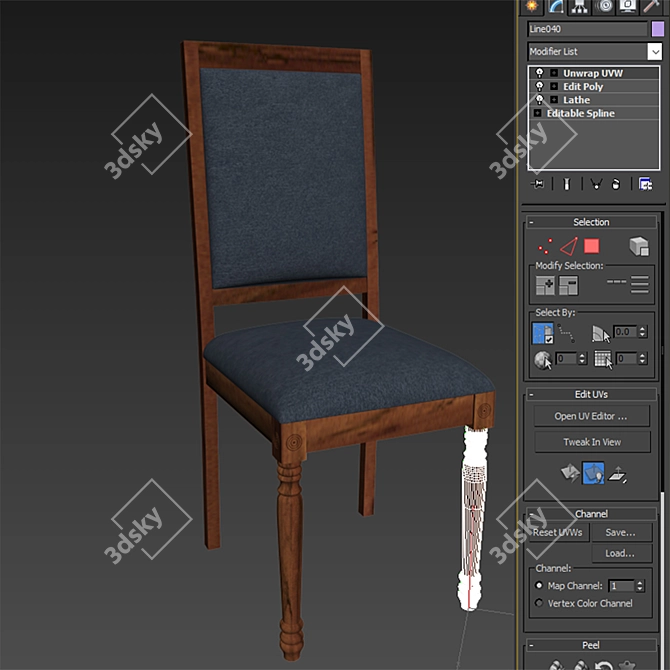 Stylish Dining Set: Table & Chair 3D model image 2