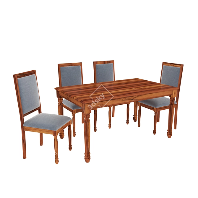 Stylish Dining Set: Table & Chair 3D model image 3