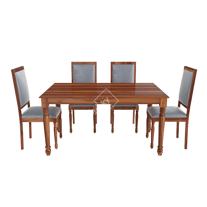 Stylish Dining Set: Table & Chair 3D model image 4