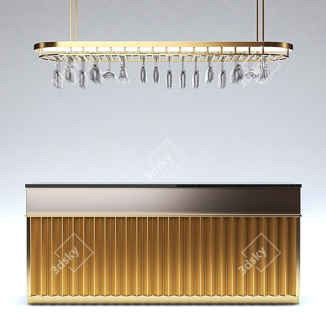 Sleek and Stylish Bar Counter 3D model image 1