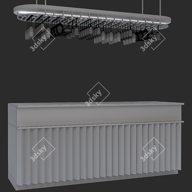 Sleek and Stylish Bar Counter 3D model image 6