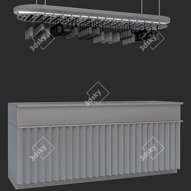 Sleek and Stylish Bar Counter 3D model image 8