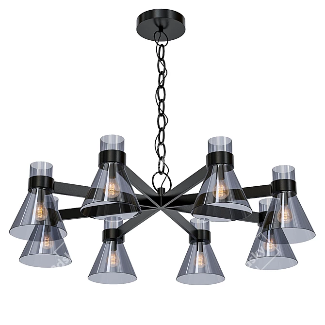 Copenhagen Oiled: Elegant Bronze Chandelier 3D model image 1